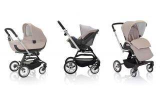 Das Travelsystem Quad bringt Bezüge im stylischen Cross Over-Look (Jute, Leinen, Jersey-Melange) mit.