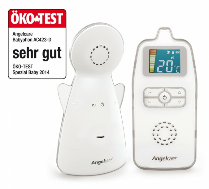 Der Testsieger bei ÖKO-TEST mit der Bestnote „sehr gut“: das neue Angelcare Babyphone AC423-D.