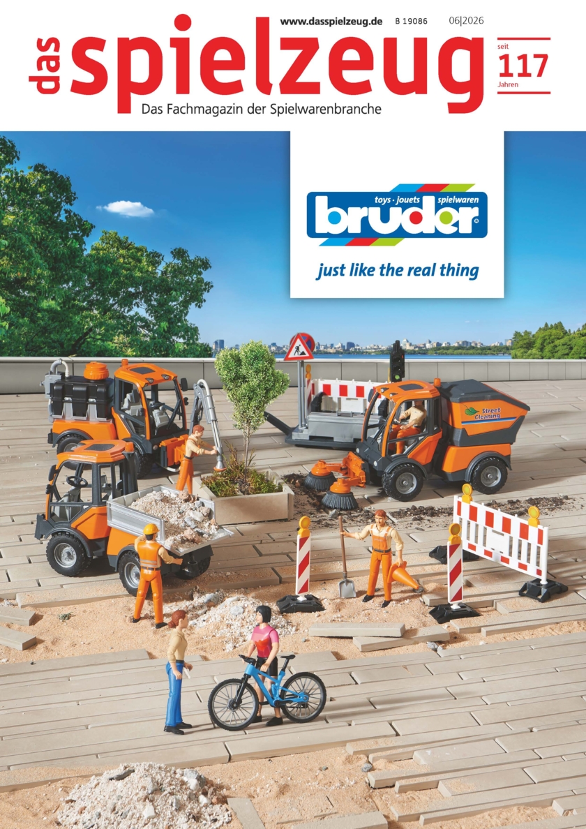 Ausgabe das spielzeug 6-2026 Cover Copyright Bruder Spielwaren