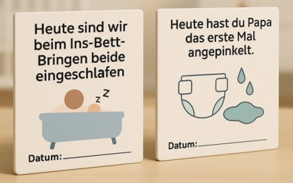 Humorvolle Papa-Meilensteinkarten
